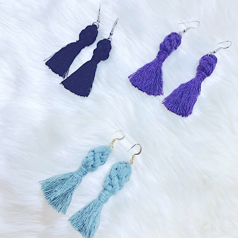 🌟HP🙌🏻🆕Beautifully Handmade Bohemian Jewelry Macramé Earrings; Every Color